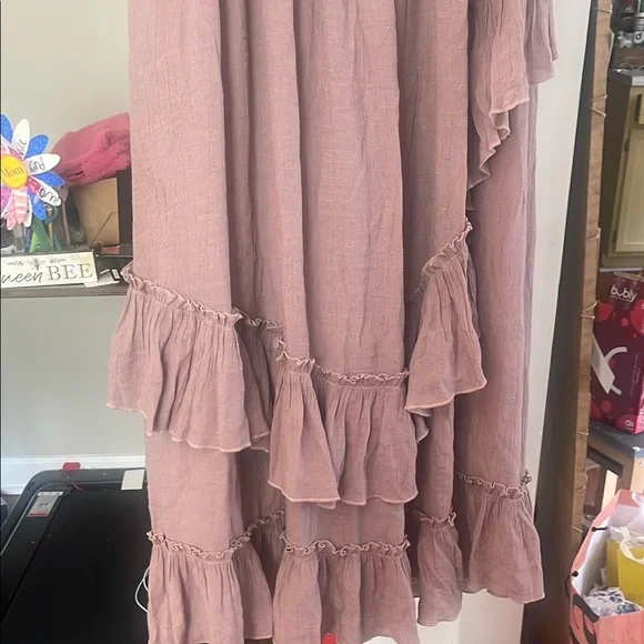 Joyfolie Pink Flutter Sleeve Tiered Sundress - Picture 3 of 3